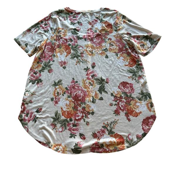 Womens Top  1X Cream Floral Lightweight Summery Spring Conservative Modest - Picture 4 of 8